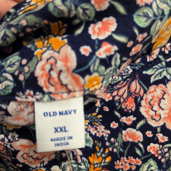 NWT Old Navy Floral‎ Button Top Blouse Shirt Women Size XXL Casual Modern Office - Picture 3 of 6